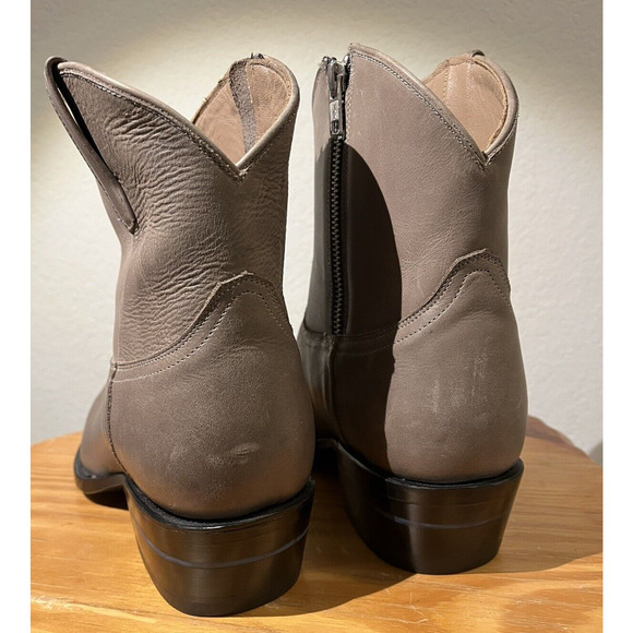 Alvies Boots W 10.5 | M 9 Gray Leather Ankle Zip Shorty * display pair * NWD * - Picture 4 of 11